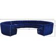 Meridian Furniture Limitless Navy Velvet Modular 13 Piece Sectional