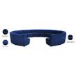 Meridian Furniture Limitless Navy Velvet Modular 14 Piece Sectional