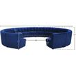 Meridian Furniture Limitless Navy Velvet Modular 14 Piece Sectional