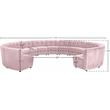 Meridian Furniture Limitless Pink Velvet Modular 13 Piece Sectional