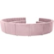 Meridian Furniture Limitless Pink Velvet Modular 14 Piece Sectional