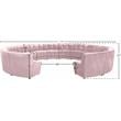 Meridian Furniture Limitless Pink Velvet Modular 14 Piece Sectional
