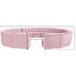 Meridian Furniture Limitless Pink Velvet Modular 15 Piece Sectional