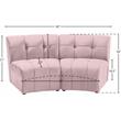 Meridian Furniture Limitless Pink Velvet Modular Loveseat