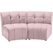 Meridian Furniture Limitless Pink Velvet Modular Loveseat