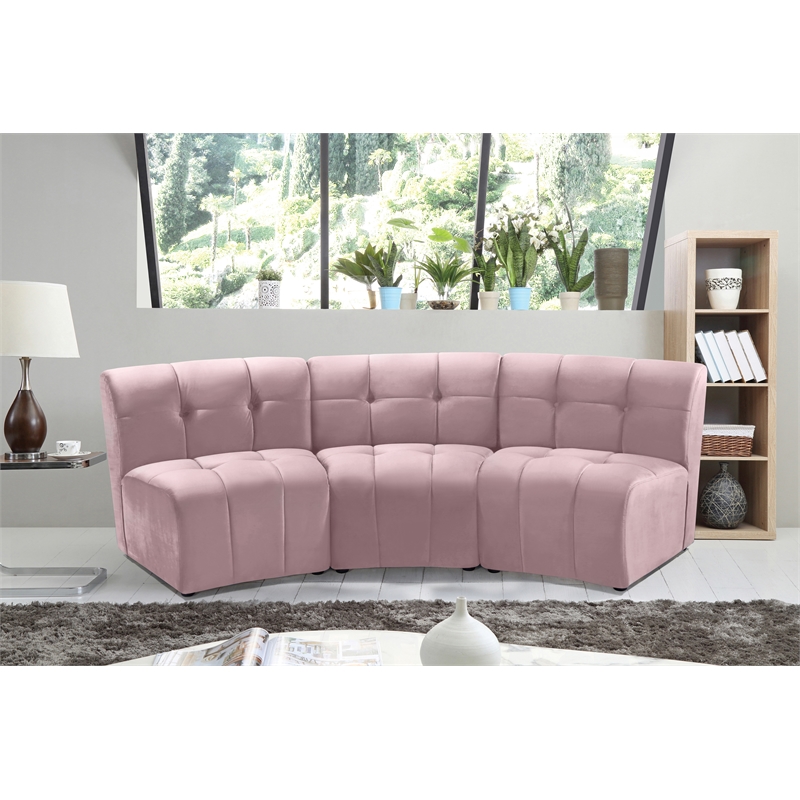 Meridian Furniture Limitless Pink Velvet Modular Sofa