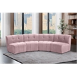 Meridian Furniture Limitless Pink Velvet Modular 4 Piece Sectional
