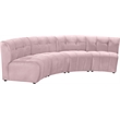 Meridian Furniture Limitless Pink Velvet Modular 4 Piece Sectional