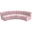 Meridian Furniture Limitless Pink Velvet Modular 4 Piece Sectional