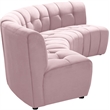 Meridian Furniture Limitless Pink Velvet Modular 4 Piece Sectional