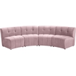 Meridian Furniture Limitless Pink Velvet Modular 4 Piece Sectional