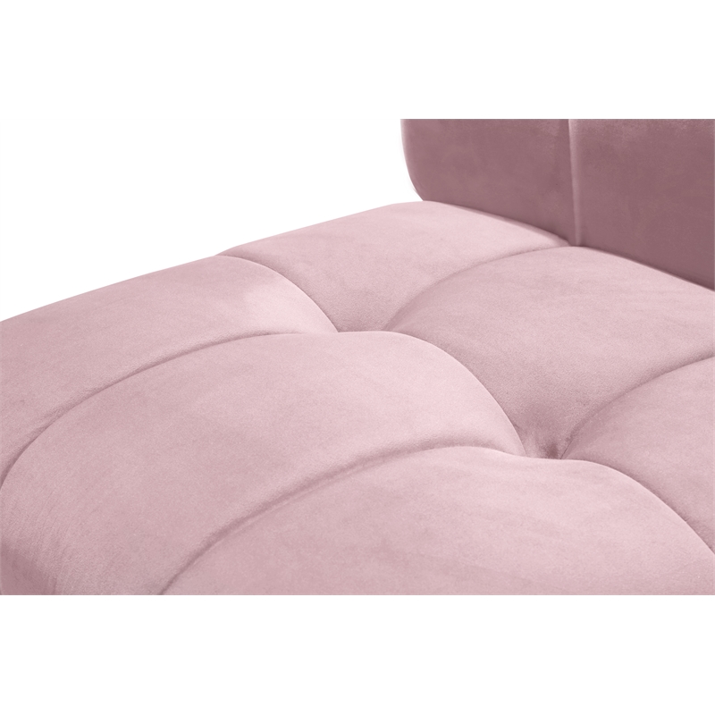 Meridian Furniture Limitless Pink Velvet Modular 5 Piece Sectional