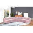 Meridian Furniture Limitless Pink Velvet Modular 6 Piece Sectional