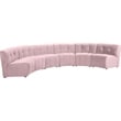 Meridian Furniture Limitless Pink Velvet Modular 6 Piece Sectional