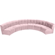Meridian Furniture Limitless Pink Velvet Modular 6 Piece Sectional