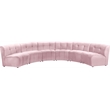 Meridian Furniture Limitless Pink Velvet Modular 6 Piece Sectional