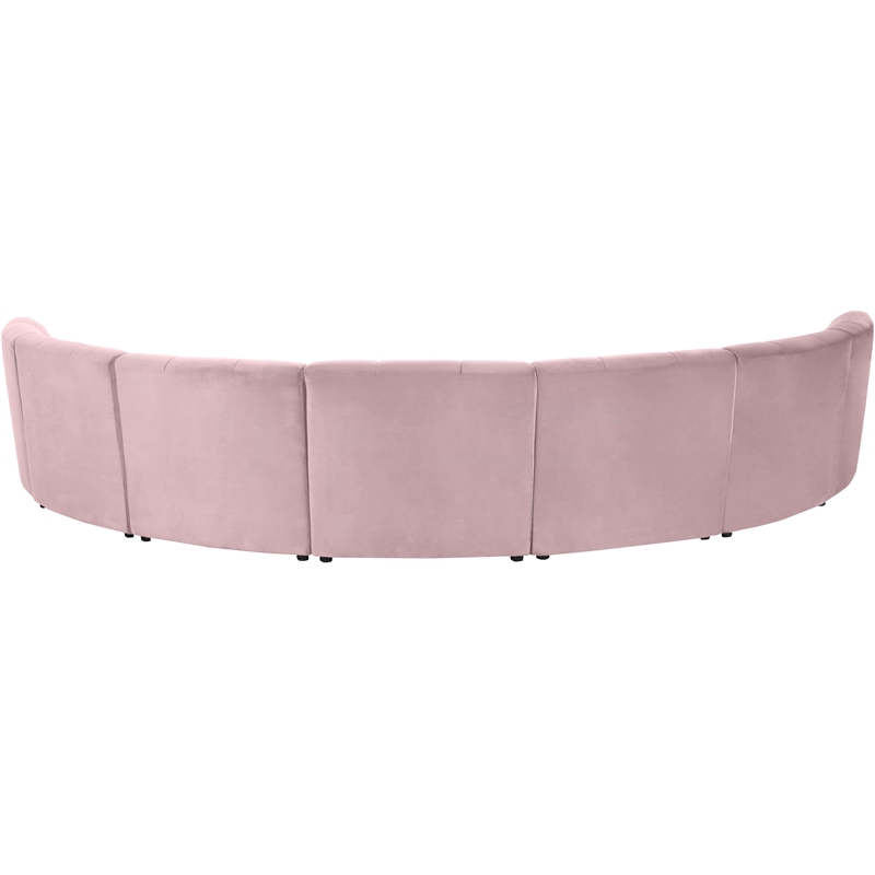 Meridian Furniture Limitless Pink Velvet Modular 7 Piece Sectional