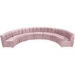 Meridian Furniture Limitless Pink Velvet Modular 7 Piece Sectional