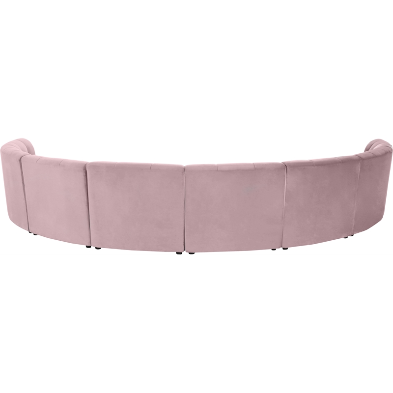 Meridian Furniture Limitless Pink Velvet Modular 8 Piece Sectional