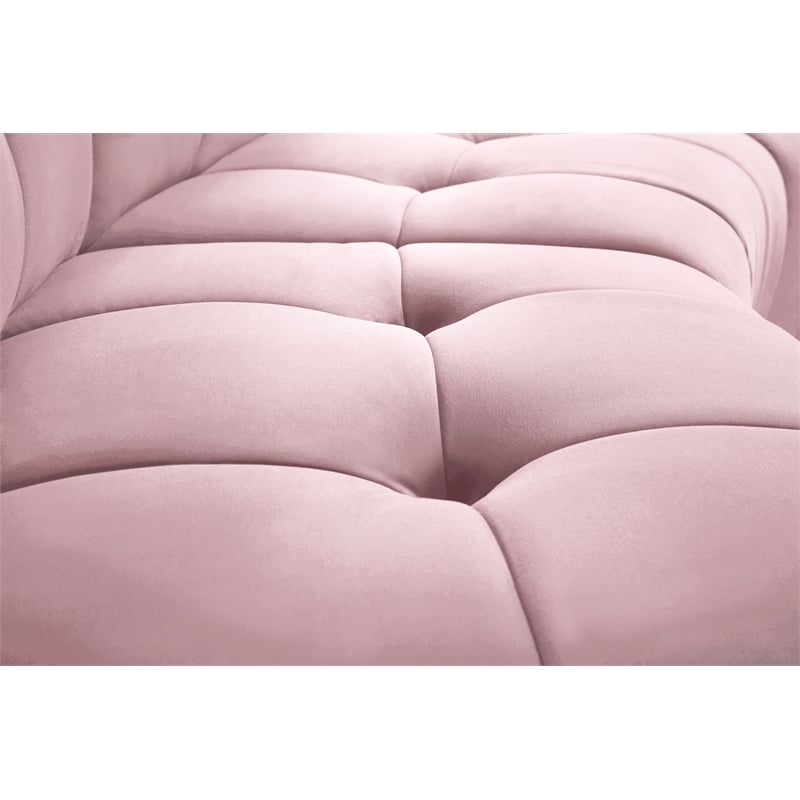 Meridian Furniture Limitless Pink Velvet Modular 8 Piece Sectional