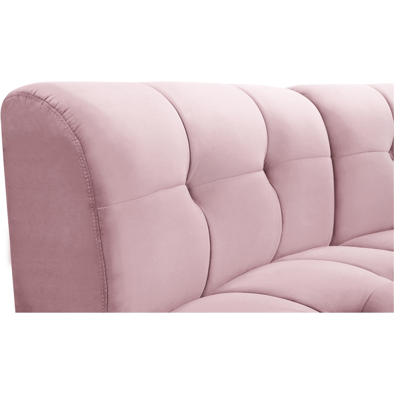 Meridian Furniture Limitless Pink Velvet Modular 8 Piece Sectional
