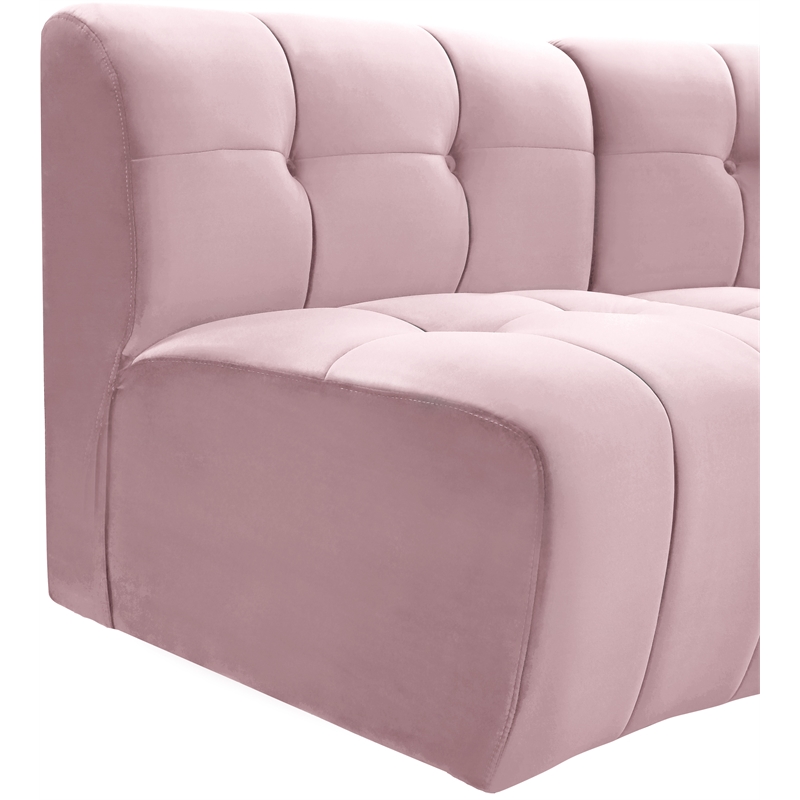 Meridian Furniture Limitless Pink Velvet Modular 8 Piece Sectional