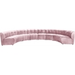 Meridian Furniture Limitless Pink Velvet Modular 8 Piece Sectional