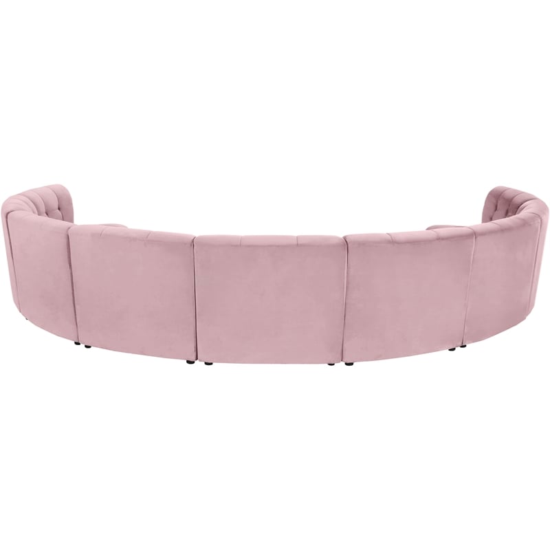 Meridian Furniture Limitless Pink Velvet Modular 9 Piece Sectional