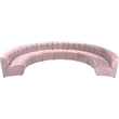 Meridian Furniture Limitless Pink Velvet Modular 9 Piece Sectional