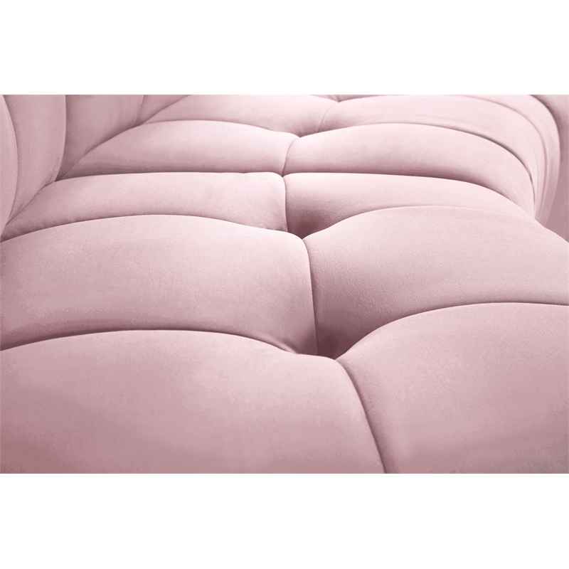 Meridian Furniture Limitless Pink Velvet Modular 9 Piece Sectional