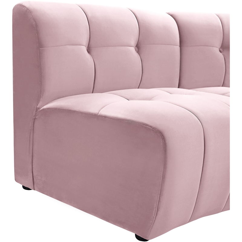 Meridian Furniture Limitless Pink Velvet Modular 9 Piece Sectional