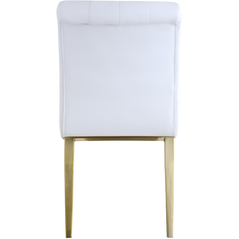 Meridian Furniture Curve White Vegan Leather Dining Chair (Set of 2)