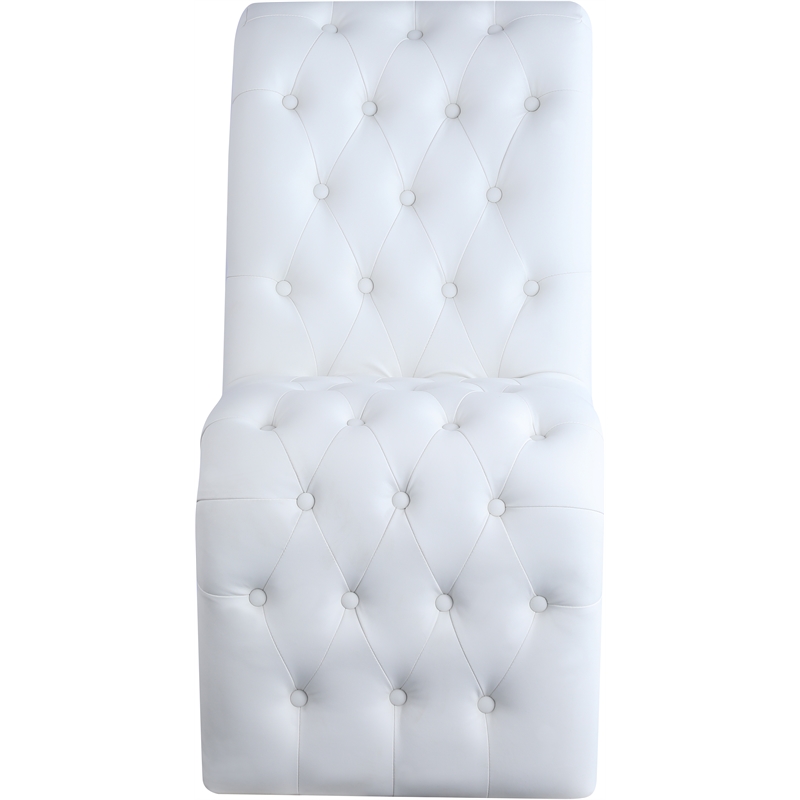 Meridian Furniture Curve White Vegan Leather Dining Chair (Set of 2)
