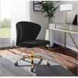 Meridian Furniture Finley Swivel Adjustable Black Velvet and Gold Office Chair