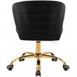 Meridian Furniture Finley Swivel Adjustable Black Velvet and Gold Office Chair