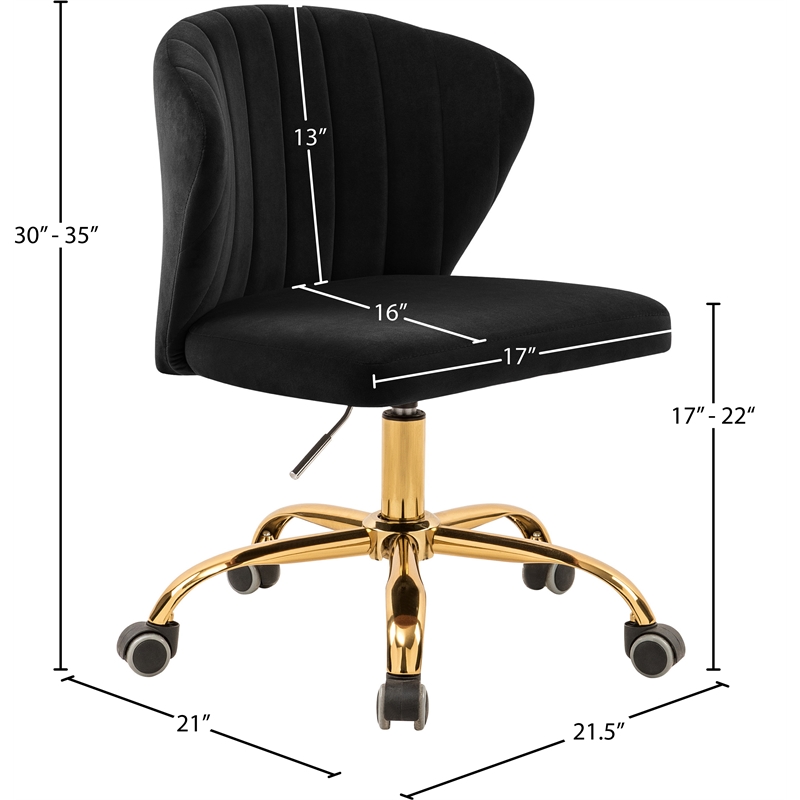 Meridian Furniture Finley Velvet Office Chair - Gold Meridian Furniture Finley Velvet Office Chair - Gold