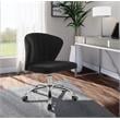 Meridian Furniture Finley Swivel Adjustable Black Velvet and Chrome Office Chair