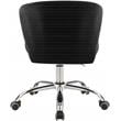 Meridian Furniture Finley Swivel Adjustable Black Velvet and Chrome Office Chair