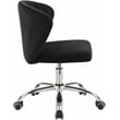 Meridian Furniture Finley Swivel Adjustable Black Velvet and Chrome Office Chair