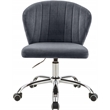Meridian Furniture Finley Swivel Adjustable Gray Velvet and Chrome Office Chair