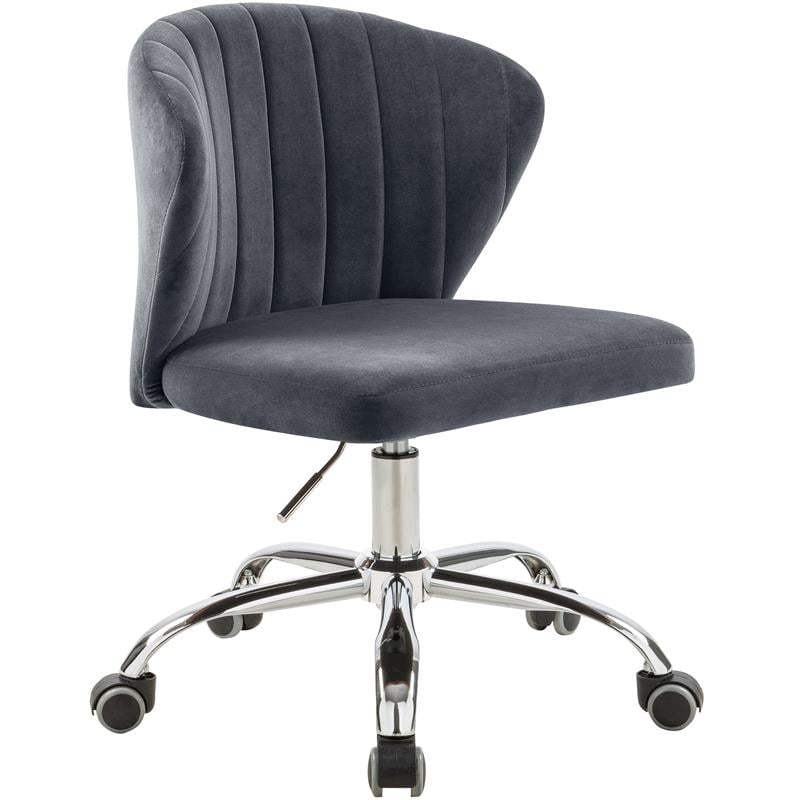 Velvet office best sale chair grey