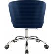 Meridian Furniture Finley Swivel Adjustable Navy Velvet and Chrome Office Chair