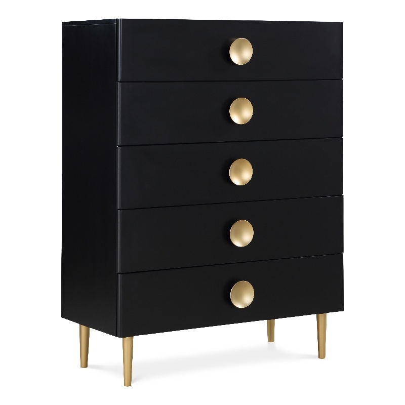 Meridian Furniture Zayne Contemporary Metal Chest in Rich Black Finish