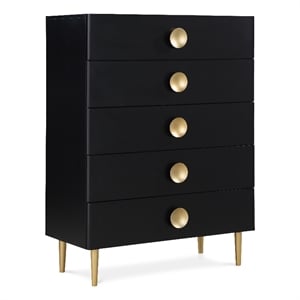 Meridian Furniture Zayne Contemporary Metal Chest in Rich Black Finish