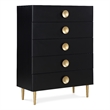 Meridian Furniture Zayne Contemporary Metal Chest in Rich Black Finish