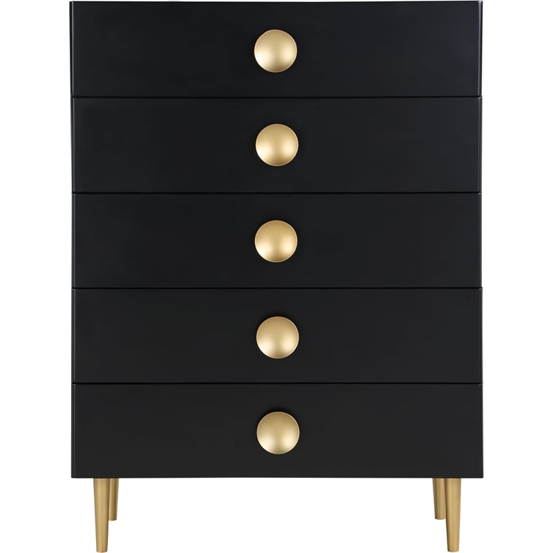 Meridian Furniture Zayne Contemporary Metal Chest in Rich Black Finish