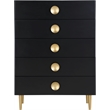 Meridian Furniture Zayne Contemporary Metal Chest in Rich Black Finish