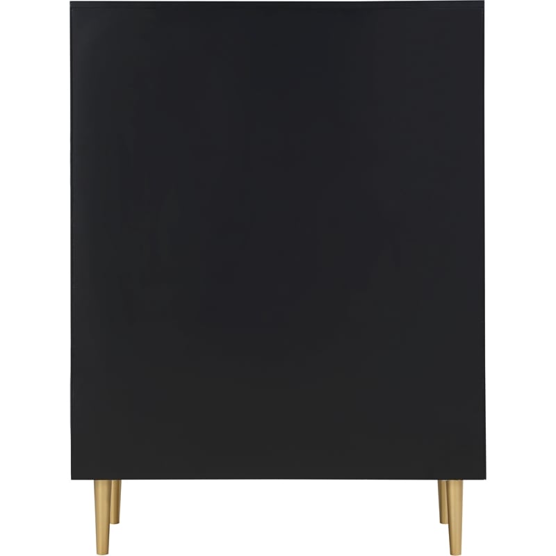 Meridian Furniture Zayne Contemporary Metal Chest in Rich Black Finish