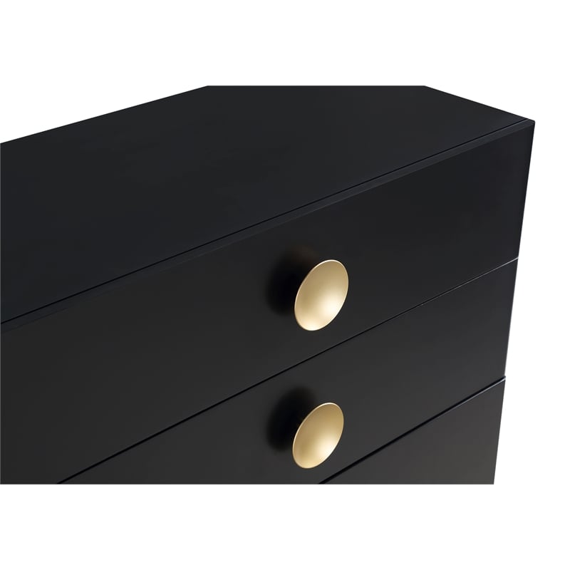 Meridian Furniture Zayne Contemporary Metal Chest in Rich Black Finish