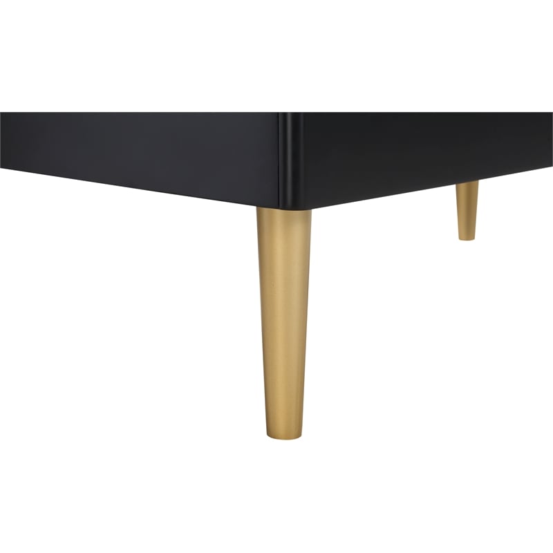 Meridian Furniture Zayne Contemporary Metal Chest in Rich Black Finish